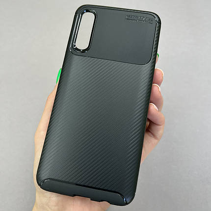 Чохол для Samsung Galaxy A50s карбоновий чохол на телефон самсунг а50с чорний au6, фото 1