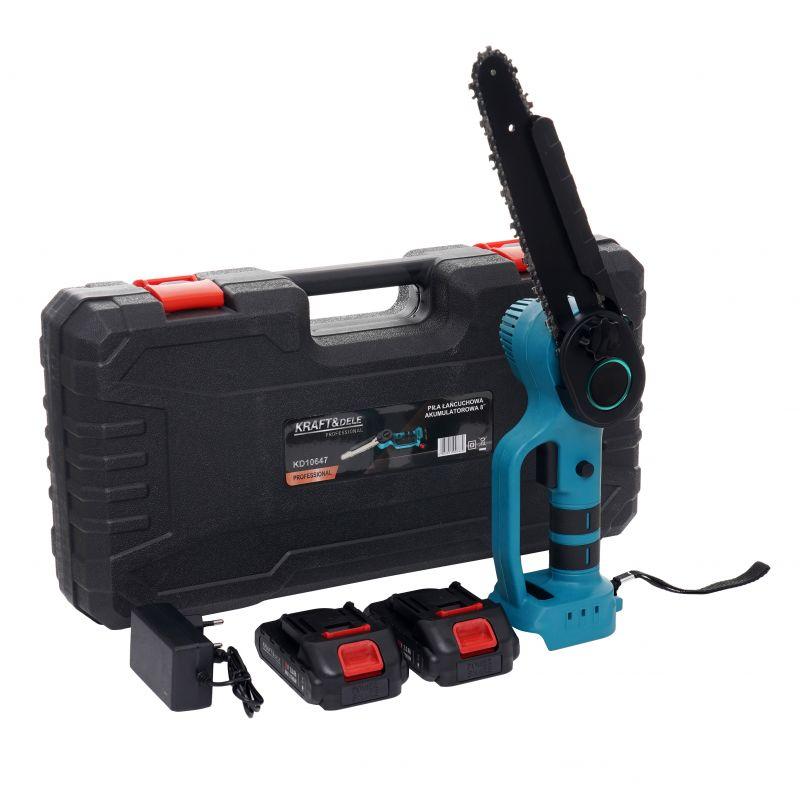 Міні акумуляторна пила 8" (500 об/хв) з 2 акумуляторами Li-ion 21 В/2 Ач Kraft & Dele KD10647, фото 1