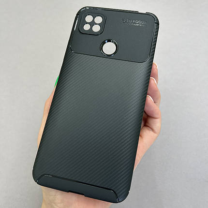 Чохол для Xiaomi Redmi 9C карбоновий чохол на телефон сяомі редмі 9с чорний au6, фото 1