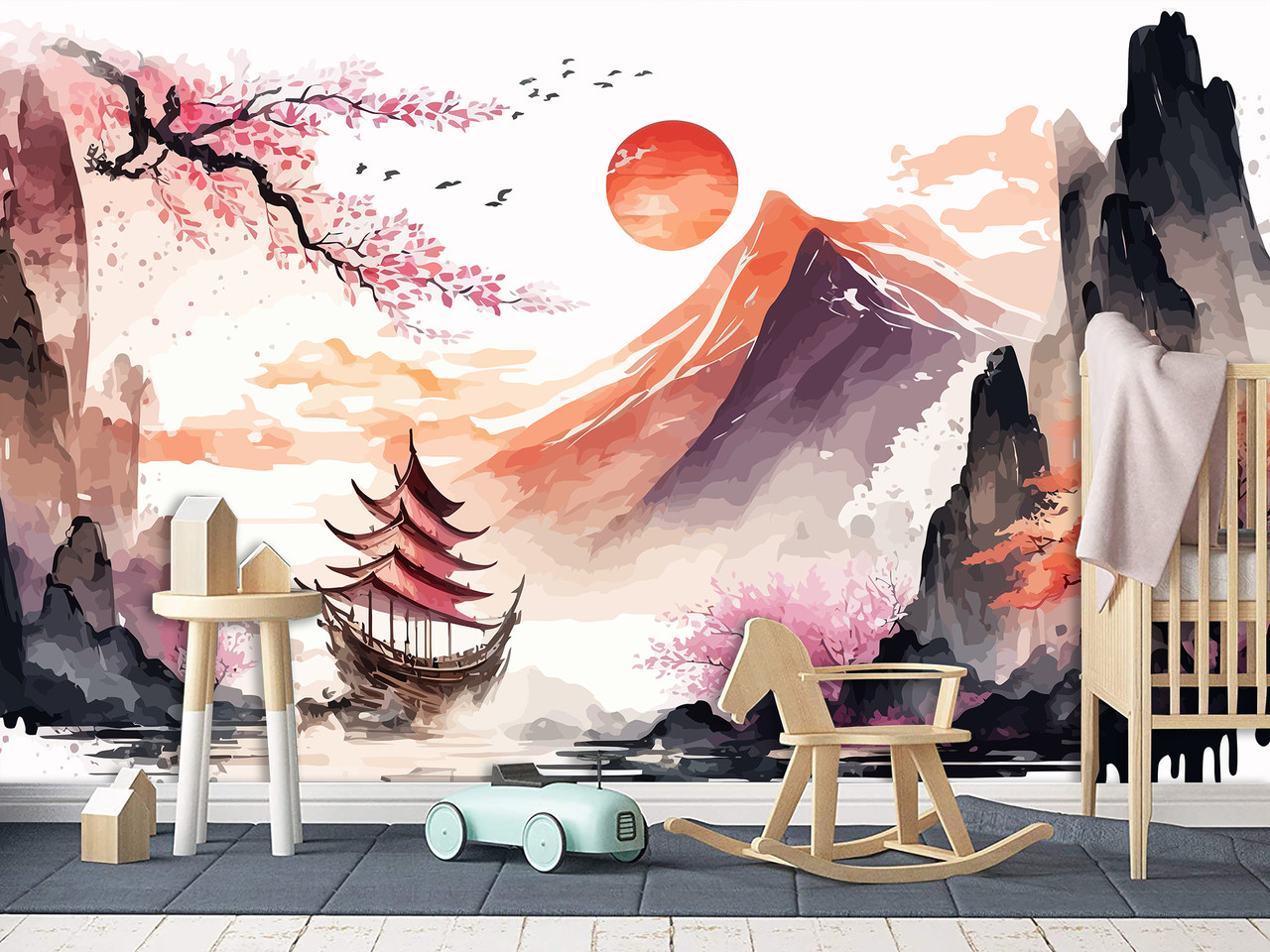 Самоклейка плівка Oracal "Китайський стиль живопису", фото шпалери для декорування спальні, вітальні, фото 1