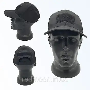 Чоловіча кепка з липучкою під шеврон ЗСу / Тактична військова бейсболка / Армейська кепка з липучкою Піксел Чорний