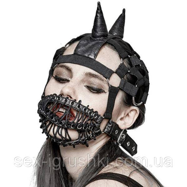 Маска-шолом із намордником у стилі стимпанк Neutral Strapped Mask