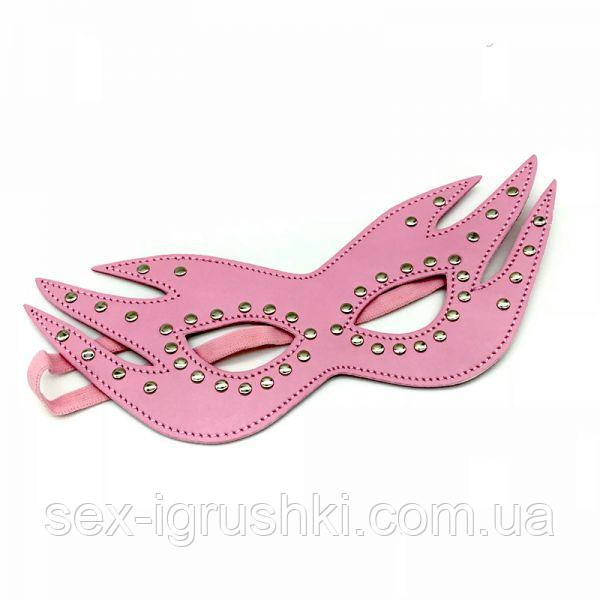 Маска на очі Leather Cat Mask Pink, Рожевий
