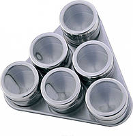 Набір для спецій на магнітній підставці Benson 6 ємностей (BN-007)