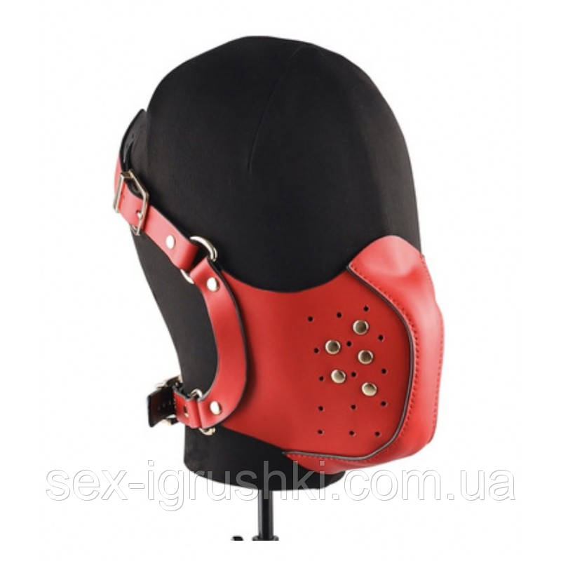 Маска-намордник Bondage Fetish Mask Red, Червоний