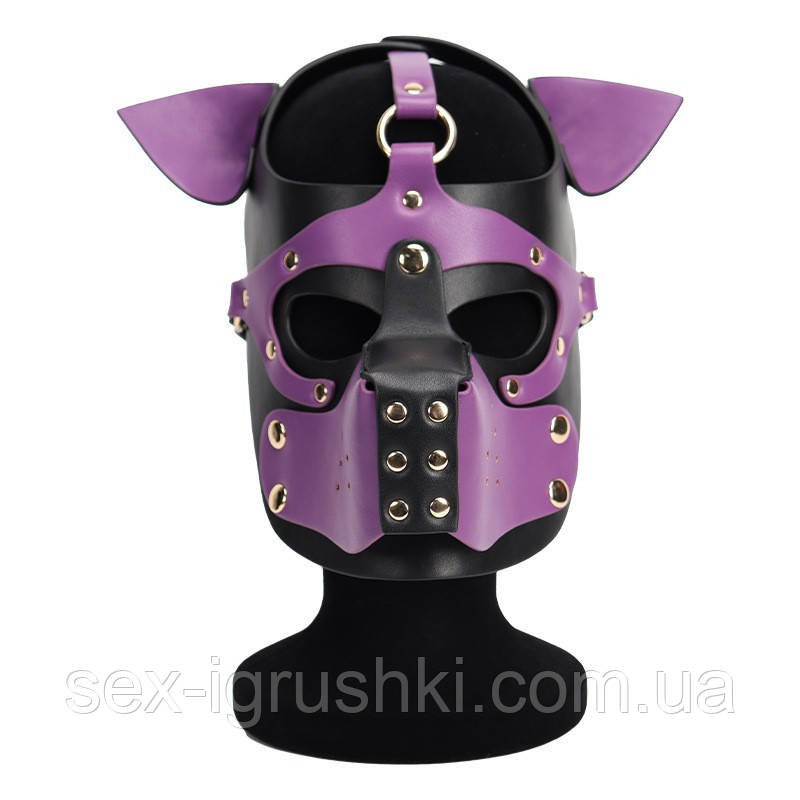 Неопренова маска Puppy Face Leather Dog Mask Purple, Фиолетовый