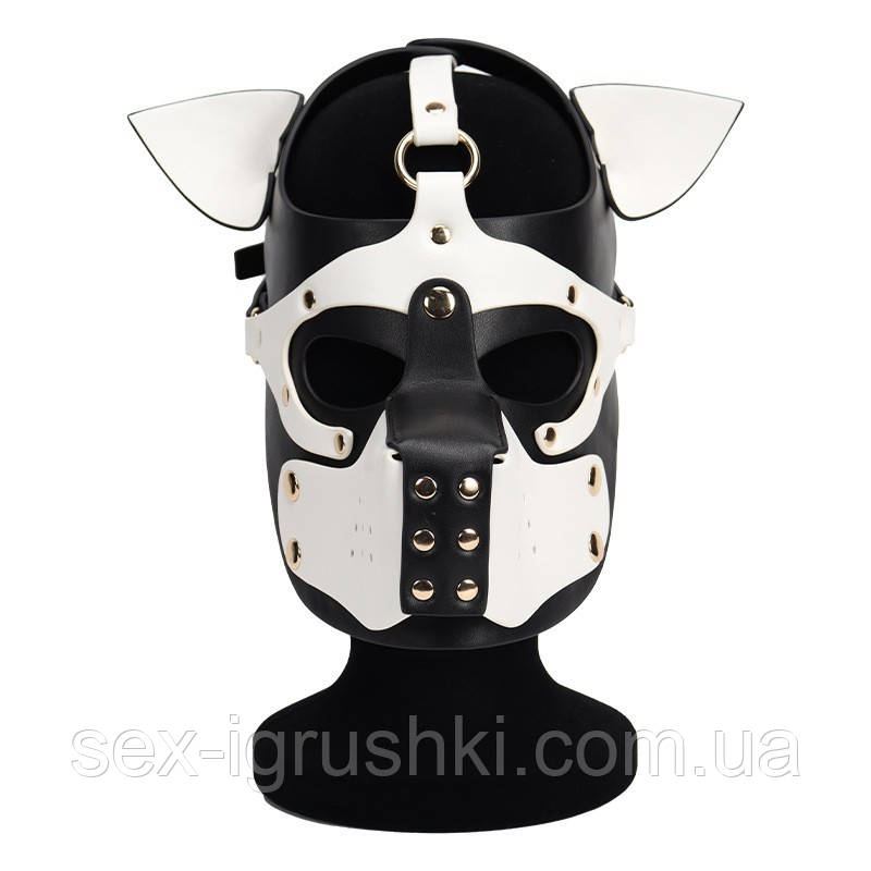 Неопренова маска Puppy Face Leather Dog Mask White, Білий