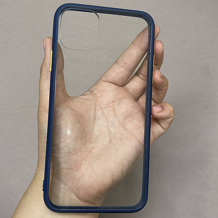 Чохол для Apple iPhone 11 Pro Max прозорий з кольоровим обідком чохол на телефон айфон 11 про макс синій C7T, фото 1