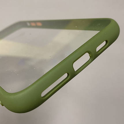 Чохол для Apple iPhone 11 Pro Max прозорий із кольоровим обідком чохол на телефон айфон 11 про макс зелений C7T, фото 3