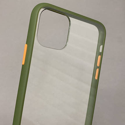Чохол для Apple iPhone 11 Pro Max прозорий із кольоровим обідком чохол на телефон айфон 11 про макс зелений C7T, фото 2