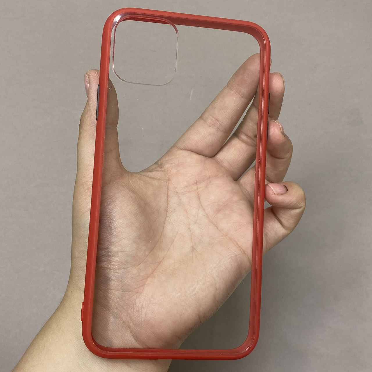 Чохол для Apple iPhone 11 Pro Max прозорий з кольоровим обідком чохол на телефон айфон 11 про макс червоний C7T