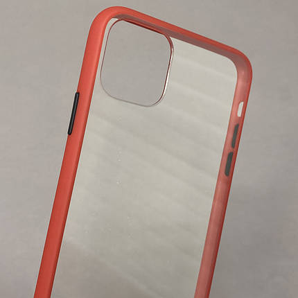 Чохол для Apple iPhone 11 Pro Max прозорий з кольоровим обідком чохол на телефон айфон 11 про макс червоний C7T, фото 2