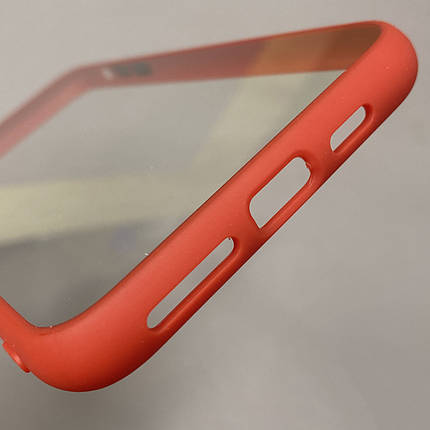 Чохол для Apple iPhone 11 Pro Max прозорий з кольоровим обідком чохол на телефон айфон 11 про макс червоний C7T, фото 3