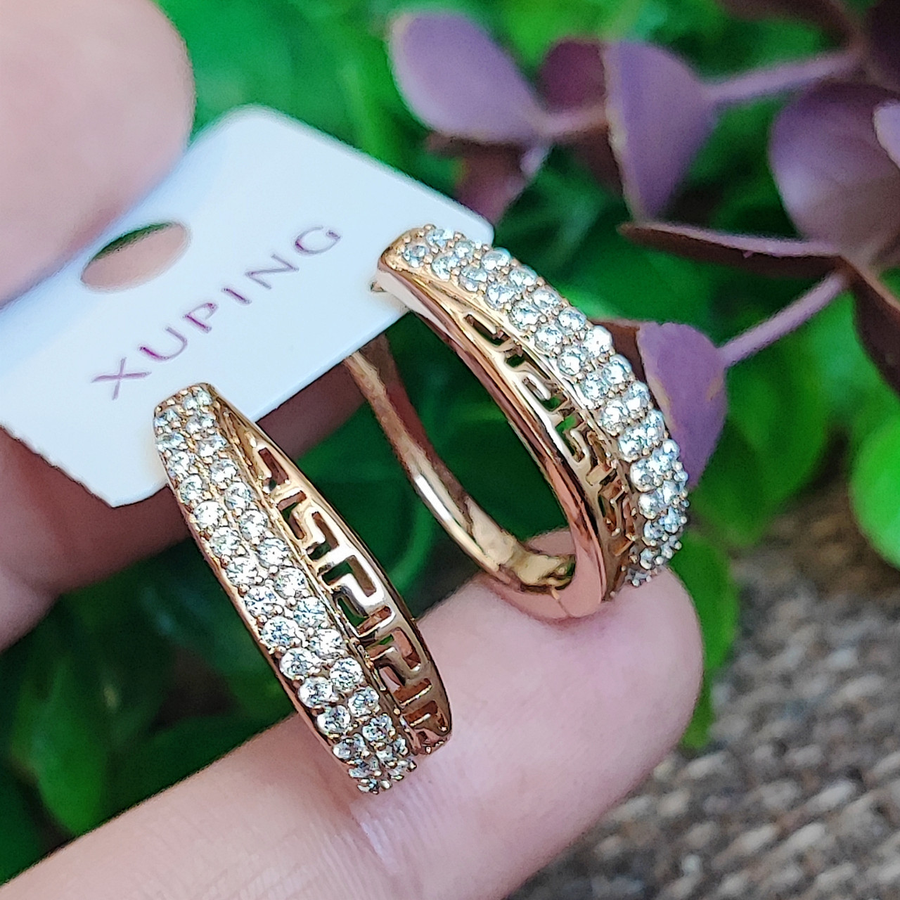 Сережки Xuping довжина 2.3см  медичне золото позолота 18К с799