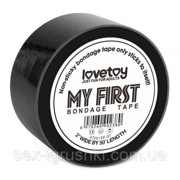 Липка стрічка чорна скотч для бондажу Sticky Bondage Tape, Черный