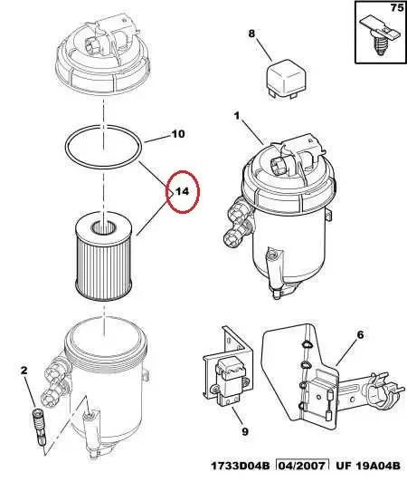 Паливний фільтр на Fiat Ducato 244, Peugeot Boxer, Citroen Jumper (2005-2006), 71773193, 77365902, 71771465