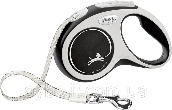 Рулетка Flexi для собак NEW COMFORT стрічка чорний розмір S 5м арт.043547 (4000498043547)