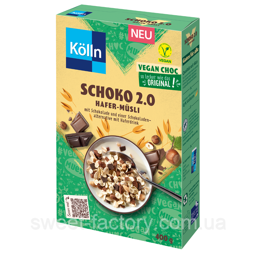 Мюслі Kolln Schoko 2.0 Vegan Choc Hafer Musli 400g, фото 1