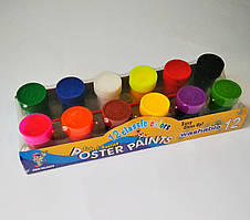 Фарбі гуашеві Poster paints, 12 шт./пач із китицею <unk> фарби гуаш «Poster Paints» (12 кольорів) С37146 <unk>