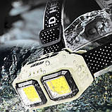 Налобний ліхтарик RIAS HX-816S 2xCOB (біле+червоне світло) акумуляторний 1x18650 Type-C (7_00815), фото 2