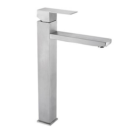 Змішувач для умивальника Dante KUB-001, високий з нержавіючої сталі, фото 1