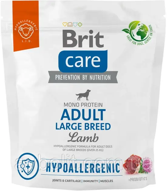 Корм для собак великих порід Brit Care Dog Hypoallergenic Adult Large Breed гіпоалергенний з ягням 1 кг