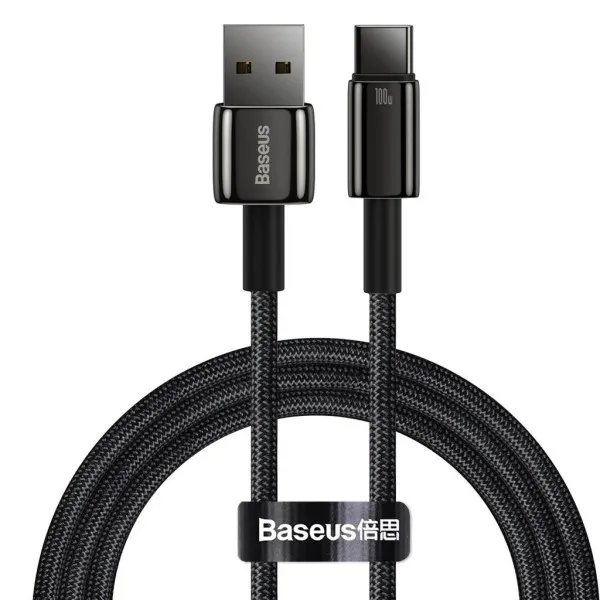Кабель телефона смартфона планшета швидка зарядка Baseus USB to Type-C 100W 5A 1m CAWJ000001, фото 1