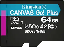 Micro SD 64GB/10 Class Canvas Go+ V30 U3 R170/W70 Kingston