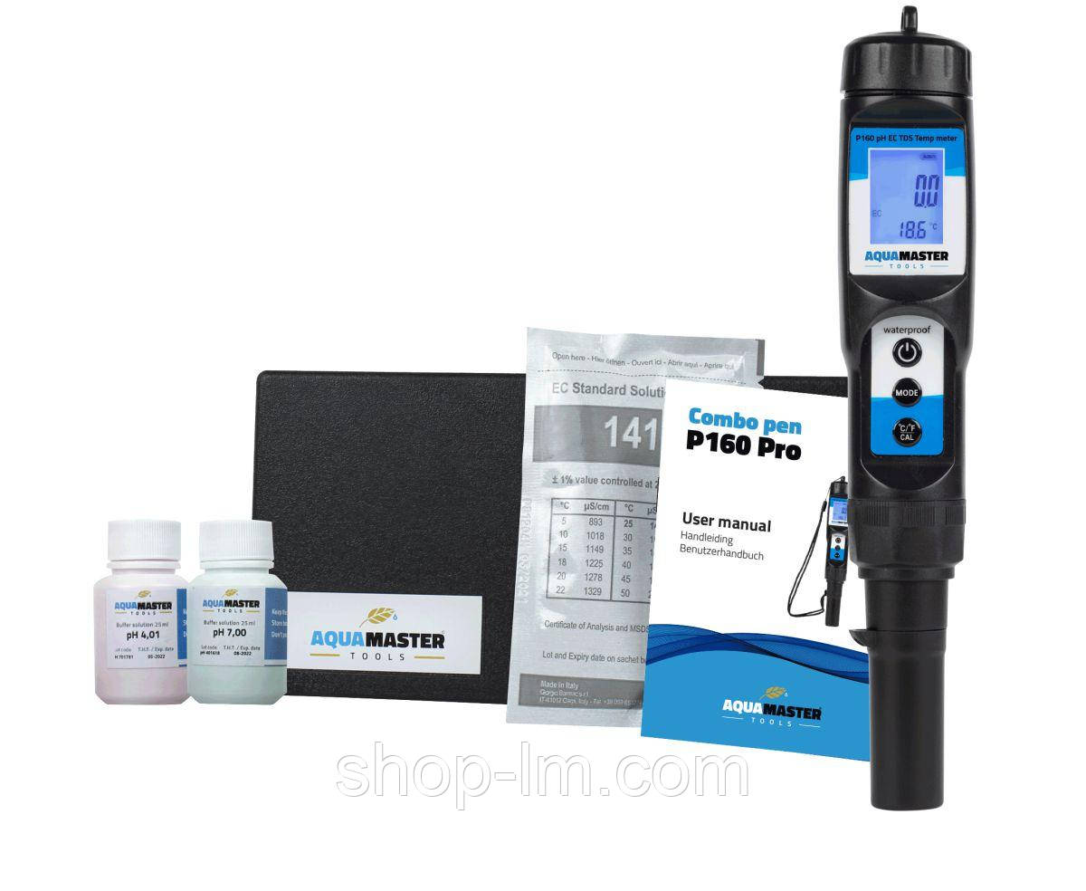 Аналізатор P160 Pro COMBO pH, EC, TDS, PPM і Temp метр Aqua Master Tools, Нидерланды 1018
