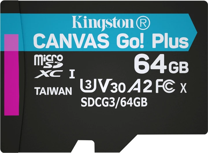 Micro SD 64GB/10 Class Canvas Go+ V30 U3 R170/W70 Kingston