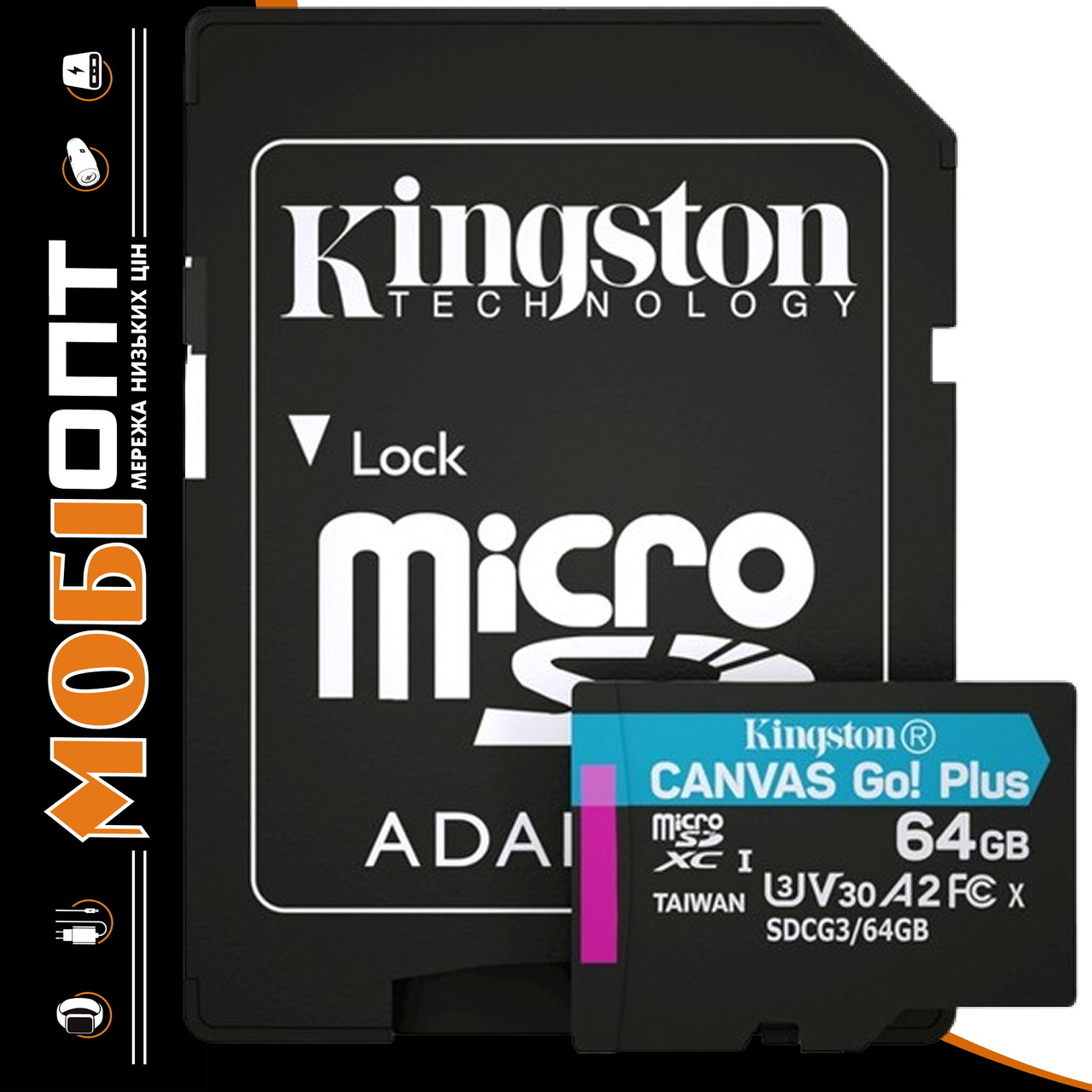 Micro SD 64GB/10 Class Canvas Go+ V30 U3 R170/W70+ad Kingston