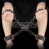 Комплект наручників та наножників Rebellion Reign Hogtie Set, Коричневий, фото 3