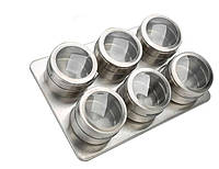 Набір для спецій на магнітній підставці Benson 6 ємностей (BN-006)