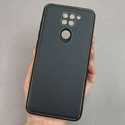 Чохол для Xiaomi Redmi Note 9 шкіряний матовий чохол на телефон сяомі редмі нот 9 чорний l8f, фото 1