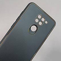 Чохол для Xiaomi Redmi Note 9 шкіряний матовий чохол на телефон сяомі редмі нот 9 чорний l8f, фото 4