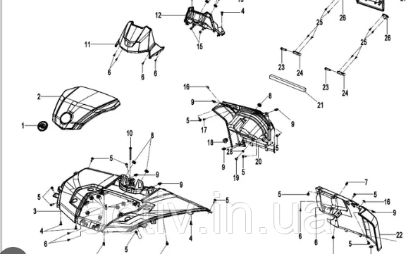9DSV-041024-6K00-0RH00 FRONT TOP COVER (FORCE RED) ПЕРЕДНЯ ВЕРХНЯ КРИШКА (FORCE RED)