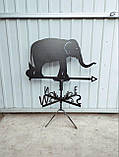 Флюгер Слон, флюгер на дах з металу 2 мм., фото 3