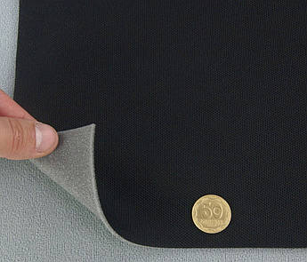 Автотканина стельова 1204/4 оригінальна, колір чорний, на поролоні, товщ. 2мм шир. 164см