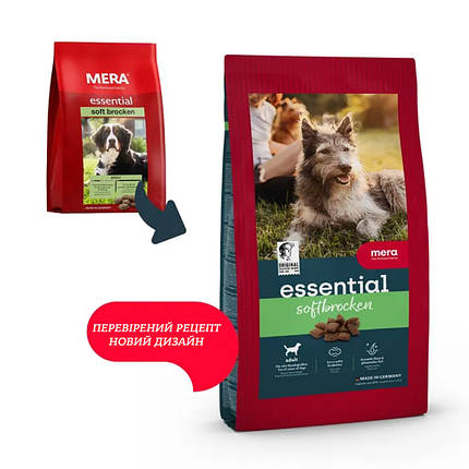 Mera Adult Essential Soft Brocken Напіввологий корм для собак із нормальною активністю 1кг, фото 1