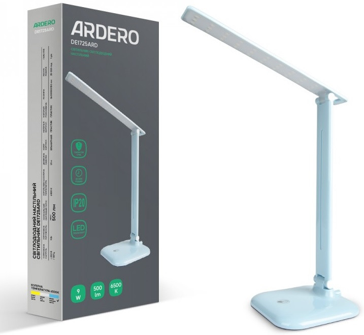 Світлодіодний настільний світильник Ardero DE1725ARD 9 W 6500K білий (7791), фото 1