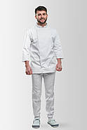 Кітель кухаря чоловічий Vsetex Rio 235 Білий L, фото 4