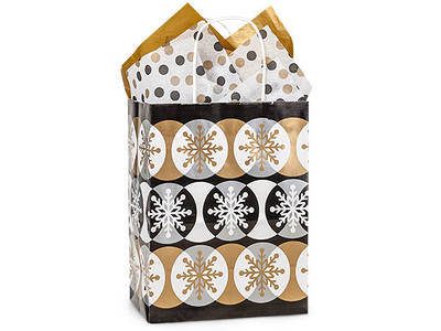 Новорічний Пакет "Golden snowflakes" 200x260x120 мм