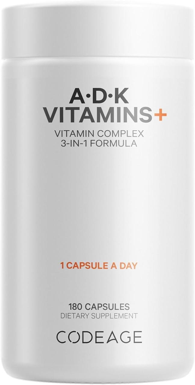 CodeAge ADK Vitamins / Жиророзчинні вітаміни А, Д, К 180 капсул