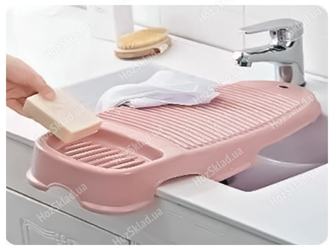 Дошка для прання, пральна дошка, рифлена Stenson WHW40723-7 44Х23,5 см. Гумові антиковзні ніжки
