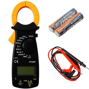Токові кліщі мультиметр DT3266F / Струмовимірювальний тестер з диспеєм / Прилад для вимірювання напруги