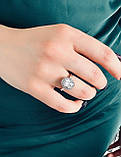 💍 Срібна каблучка з білим кубічним цирконієм  покрита родієм — витонченість у кожній деталі, фото 3