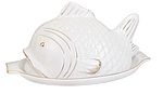 Паштетниця порцелянова Риба 22.5 см колір - білий XX878