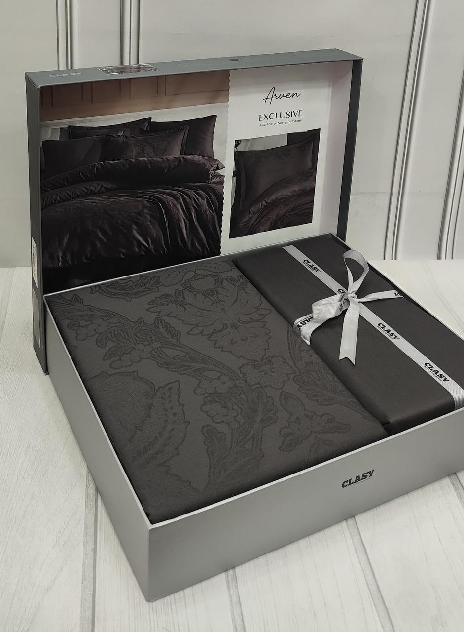 Постільна білизна сатин жакард євро розмір Clasy Arven, фото 1