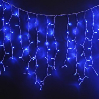 Гирлянда Бахрома 3 метра 120 лампочек (белый, синий цвет) - фото 1 - id-p423468004