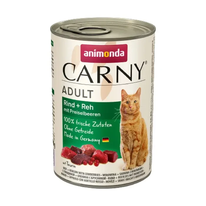 Вологий корм для кішок Animonda Carny Adult Beef + Venison with Cowberries 200 г (яловичина оленя та брусник 0.4 кг